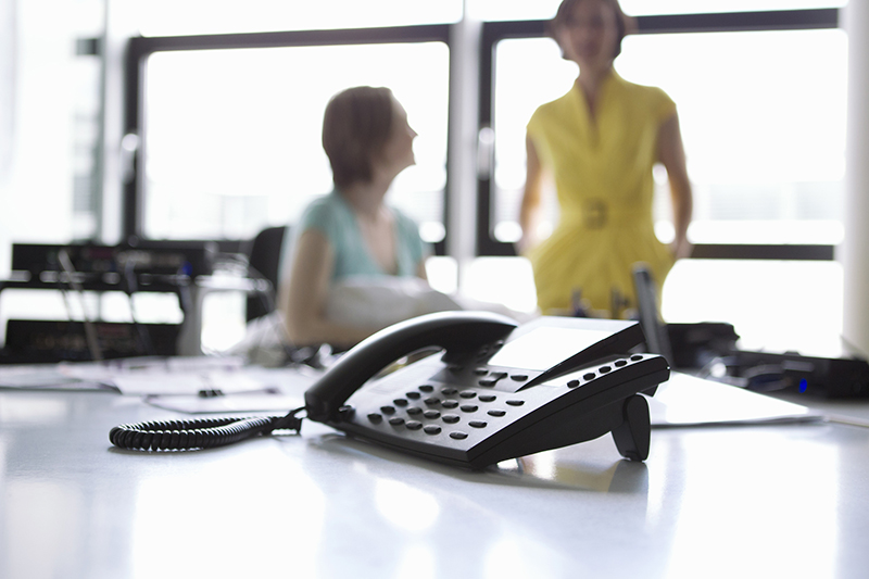 Close up of phone in office