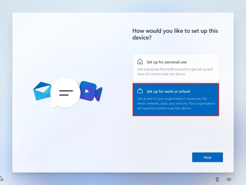 Windows 11 setup types